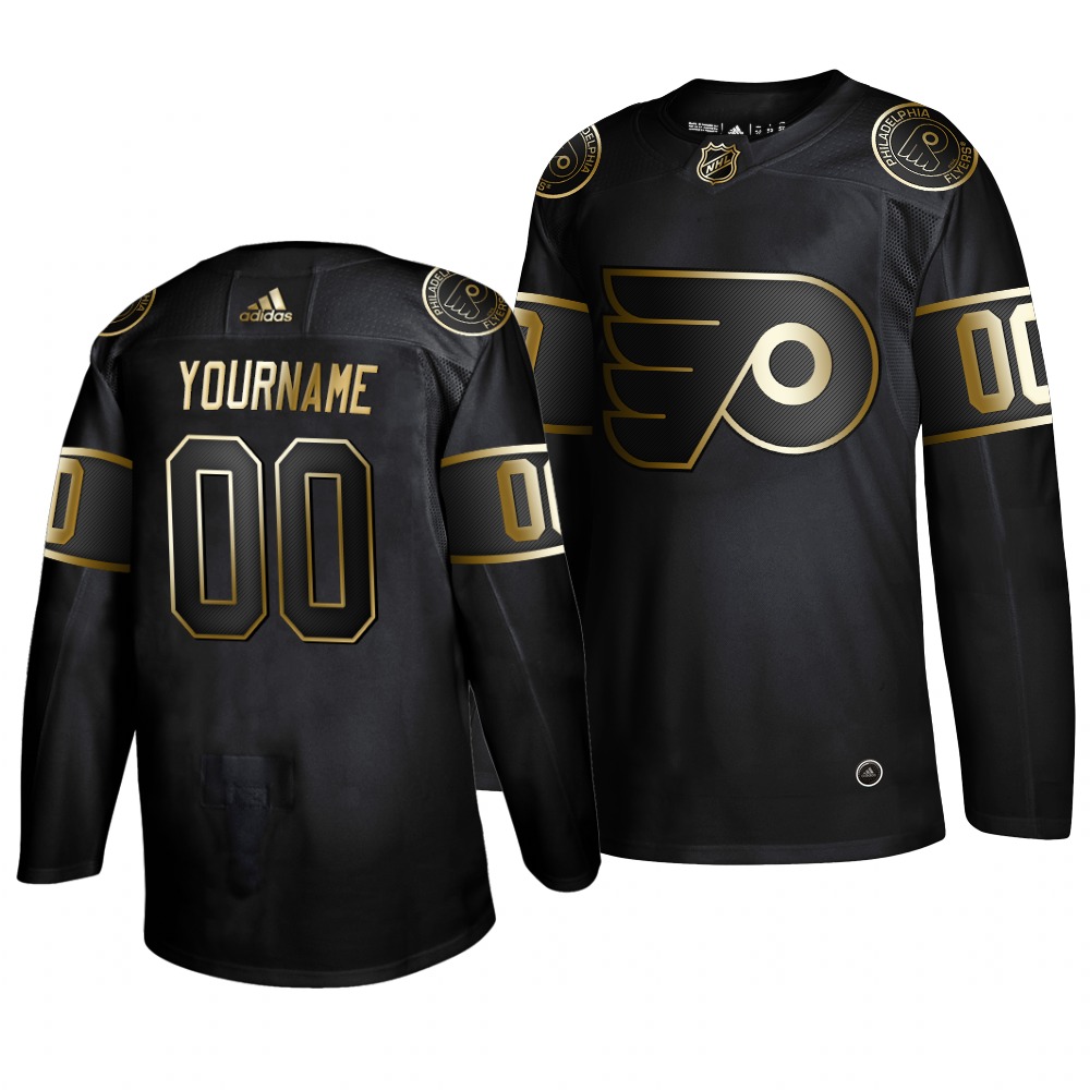 Adidas Flyers Custom Men 2019 Black Golden Edition Authentic Stitched NHL Jersey->customized nhl jersey->Custom Jersey